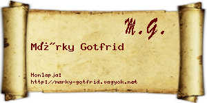 Márky Gotfrid névjegykártya